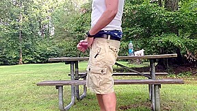 Masturbating In The Public Park Next To The Busy Road