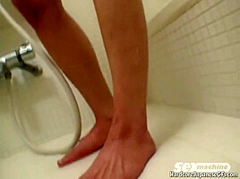 Naughty Japanese with perfect tits in shower bath