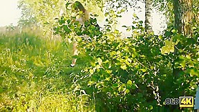 OLD4K  Tight twat of brilliant redhead is penetrated by senior