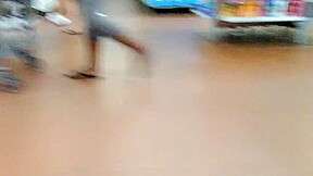 Phat booty bitch walking in store with no undies