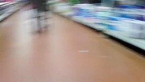 Phat booty bitch walking in store with no undies
