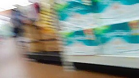 Phat booty bitch walking in store with no undies
