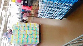 Phat booty bitch walking in store with no undies