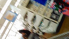 Phat booty bitch walking in store with no undies