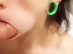 Pov Petite Alt Girl Sucks Cock After Shower, Bf Cums On Her Tits
