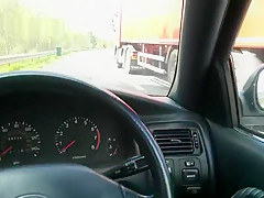 Public Roadside Wank & Cum In Car
