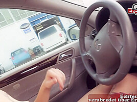 Real Public Car pick up date with german blonde street slut