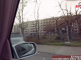 Real Public Car pick up date with german blonde street slut