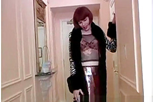 Redheaded lady-teen 18+ strong fake penis banging