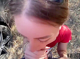 Rough Fucking Insanely Squirting Nymphomaniac In Anal Right On The Road