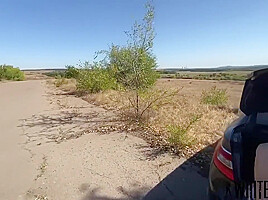 Rough Fucking Insanely Squirting Nymphomaniac In Anal Right On The Road
