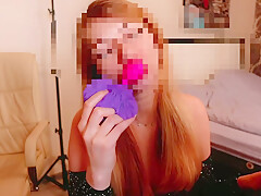 Russian Blonde Sucks An Anal Plug And Inserts It In The Ass