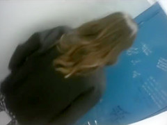 Saucy bimbos get taped urinating in the public toilet