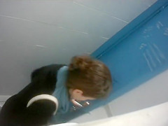 Saucy bimbos get taped urinating in the public toilet