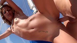 Sex in a yacht with a hot skinny cuban girl