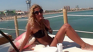 Sex in a yacht with a hot skinny cuban girl