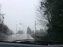 Sexy GF Shows Off Her Pussy In The Car