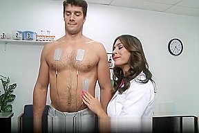 Sexy doctor Raylene sucks her patients big-dick