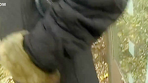 Slutty blonde mature was wearing only black stockings while she was getting fucked in the ass