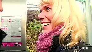 Slutty blonde mature was wearing only black stockings while she was getting fucked in the ass