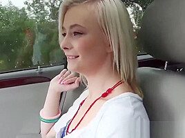Slutty cum tasting teen 18+ picked up for a free POV ride