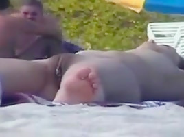 Spying Pussies On Beach