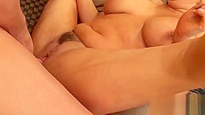 Stacked bimbo rides on a pulsating penis