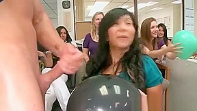 Strippers Jizz on Birthday Baloons at Office Party