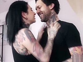 Tattooed Babe Joana Throats A Big Cock