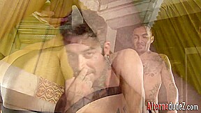 Tattooed guy getting ass plowed