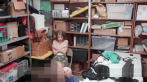Tiny teen 18+ riding it well after stealing from a shop