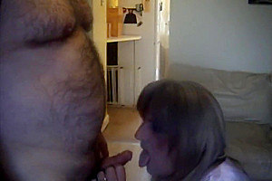 Topless Busty Old Slag Gets A Lovely Facial Then Wanks Off