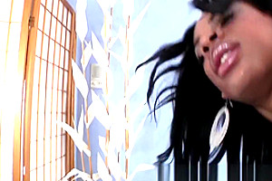 Toy loving ebony shemale pleases her ass