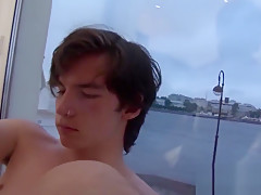 Twink homosexuals taste each others dicks before bareback