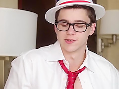 Two hot conservative dudes have a sensual bedroom fucking