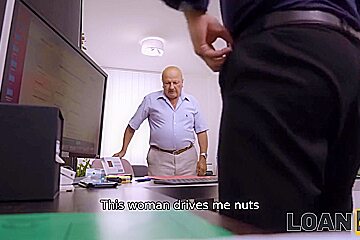 Vixen Adores Rich Life And Fucks For A Debt In Front Of Old Husband