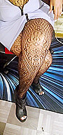 Wide Hips And Thick Legs In Bouncing In Black Fishnets And Heels