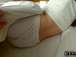 Young Wife Cheats On Her Husband And Talks To Him On