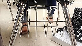 girl girl feet in class pt 2 ( Lydia )