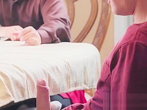 teen 18+ Karlie Brooks Blows Visitor Under The Table